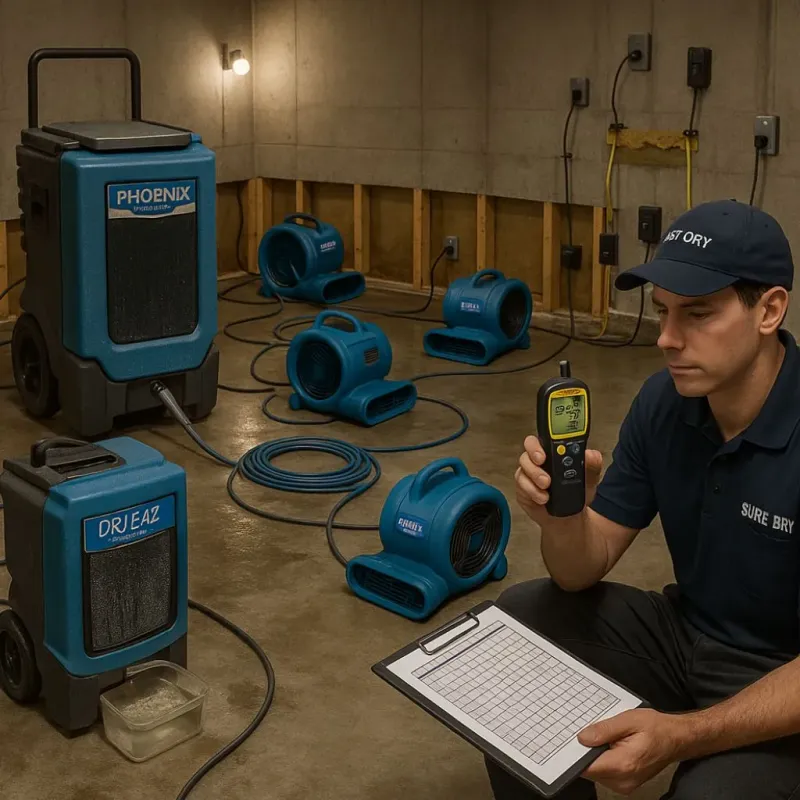 Structural Drying and Dehumidification process in Northfield, MN